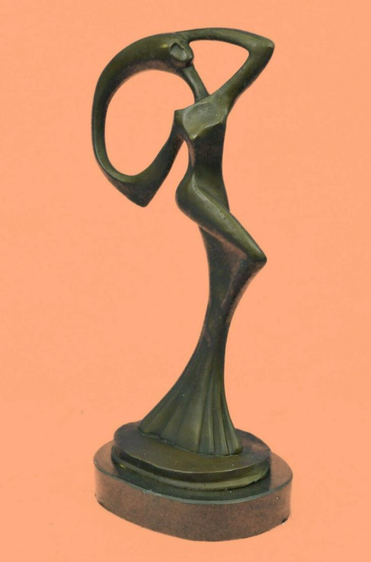 Signed Bronze Abstract Modern Art Female Figure (1 of 10)