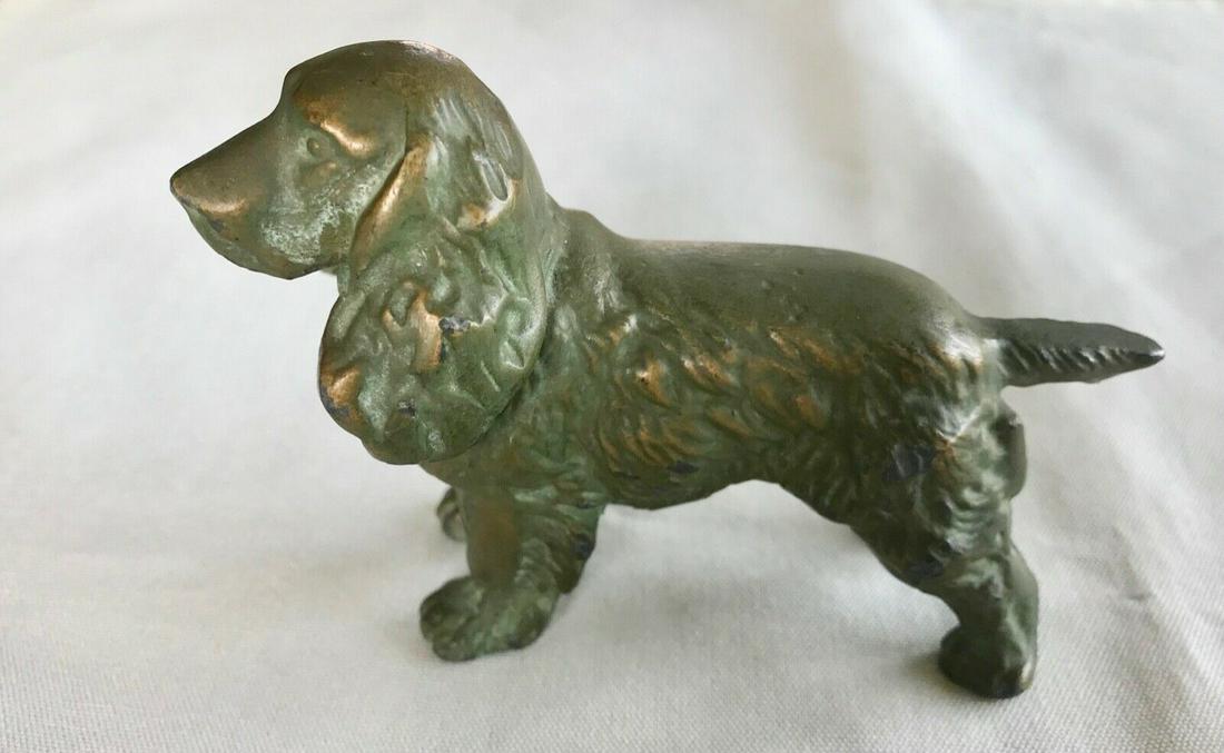 Vintage Antique Bronze Cocker Spaniel Dog Sculpture (1 of 5)