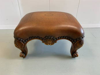 Small decorative leather bench