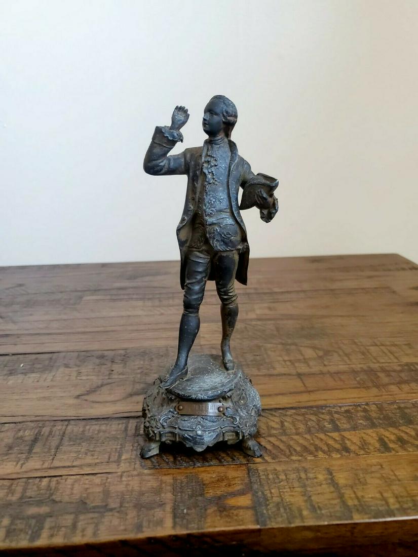 Antique Late 1800s Charles Perron "COQUETTERIE" Bronze Statue 7 1/4" Tall: Size:7.25''h*3''w