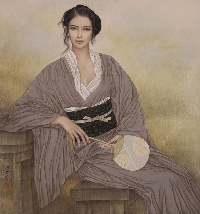 Women painting by Fong Chang Jiang: Women painting by Fong Chang JiangSize: Length 90* Width 84cm