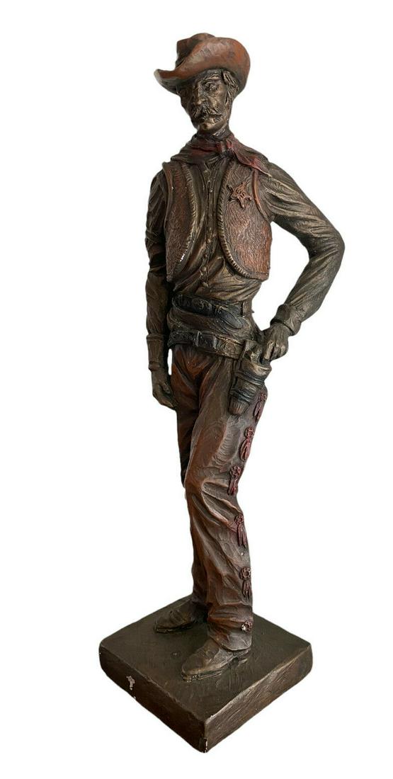 Vintage Austin Production Inc 1973 US Sheriff Painted Chalk Cowboy Statue 16â€ (1 of 11)