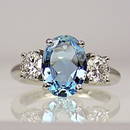 Oval Cut Aquamarine Women Jewelry Romantic 925 Silver Rings for Girls Size 6