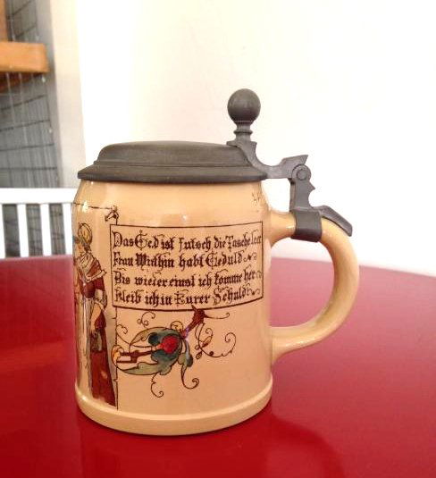 Villeroy and Boch Mettlach Stoneware Stein, Pewter Lid (1 of 10)
