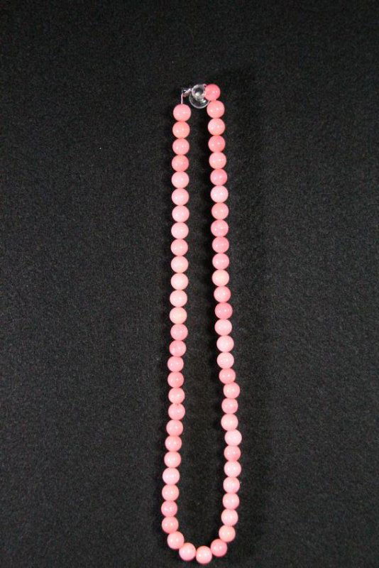 Chinese coral like stone bead necklace (1 of 6)