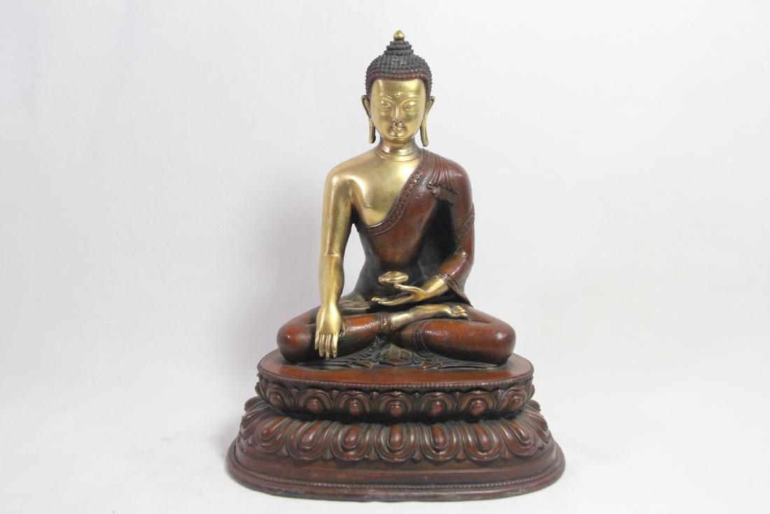 Chinese  bronze sculpture of seated Buddha (1 of 10)