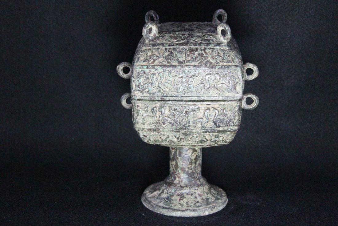 Chinese archaic style bronze "Dou": Chinse archaic style bronze "Dou" 8.5"H