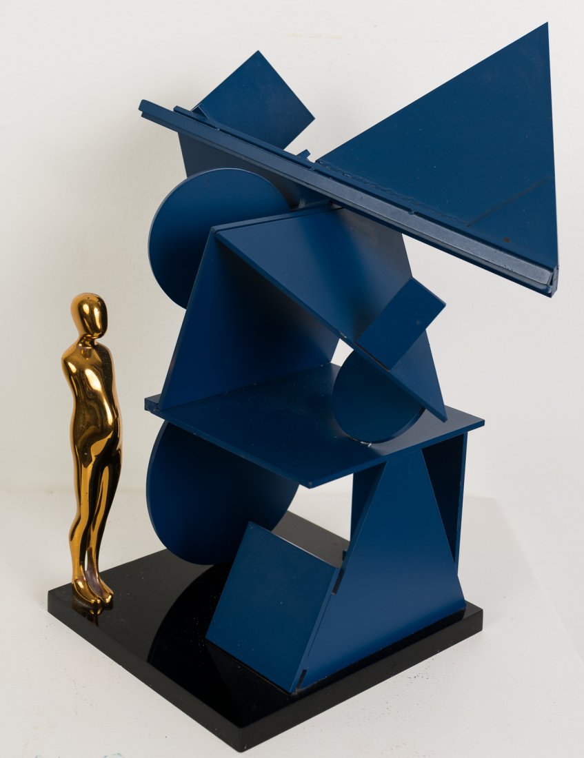 Ernest Trova, American, 1927-2009, sculpture: Ernest Trova, American, 1927-2009. Missouri. Sculpture, assemblage, abstraction. Influences: Francis Bacon, Jean Dubuffet, Willem DeKooning. "Abstract Variation #31" has the incised monogram on bottom
