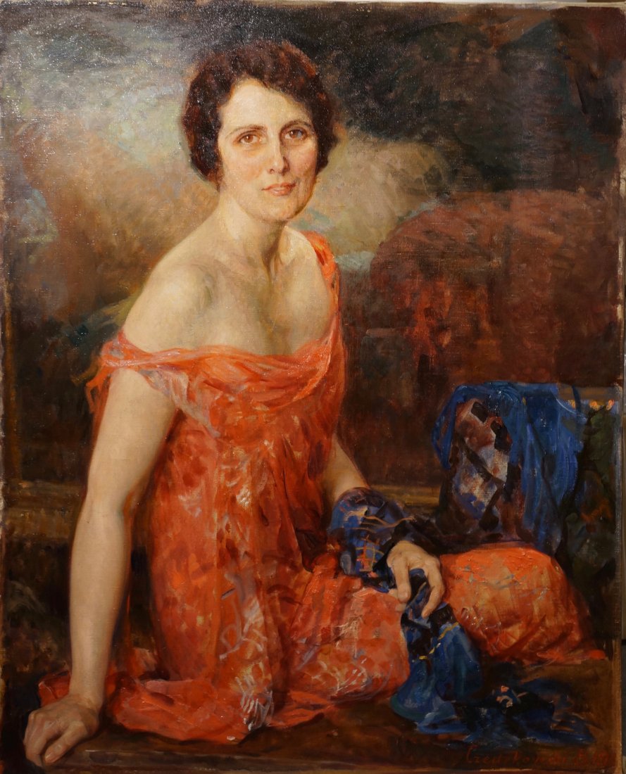 Jan Czedekowski, Polish, 1885-1969, Portrait of Woman: Jan Boleslaw Czedekowski, Polish-Austrian, 1885-1969 1925 39.5 x 32 inches Oil on canvas Signed and dated lower right Private Collection, Minnesota One painting r