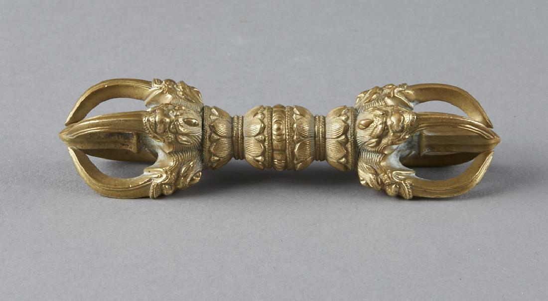 18/19th C. Chinese Tibetan Buddhist Vajra / Dorje: An exquisitely detailed vajra with incredible incised decoration. Dimensions: .75 in. x 3 in. Notes: To view larger images, please visit the link provided below in the 'Images' category. Images: https