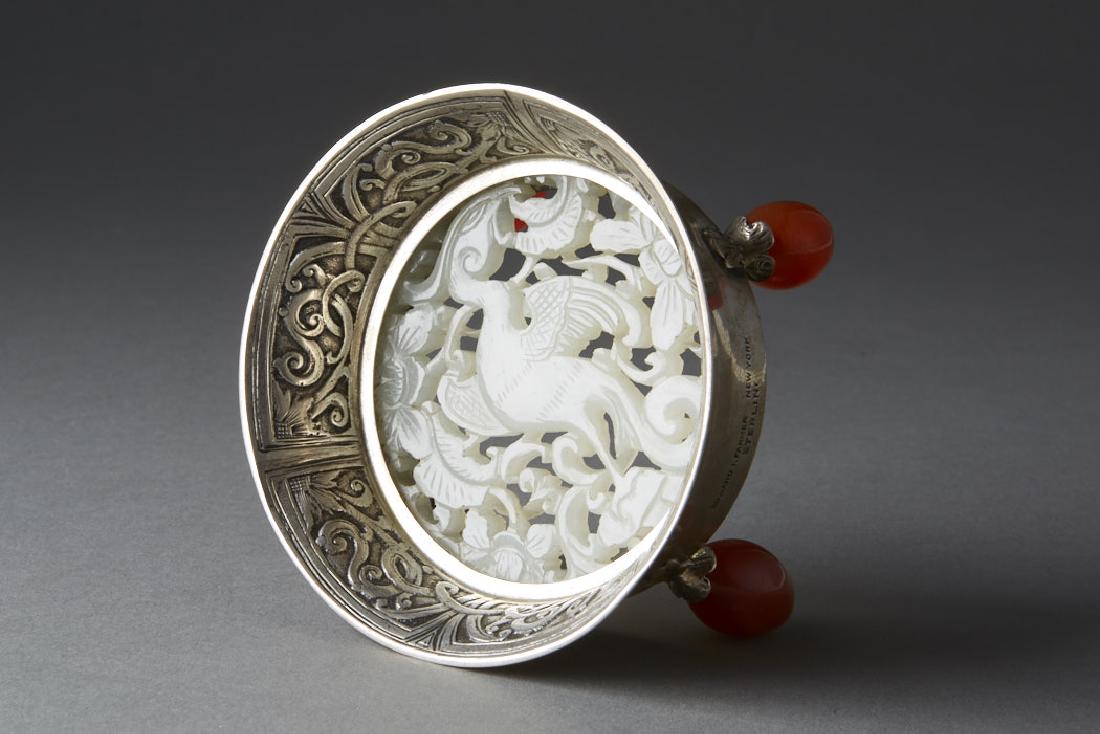 Chinese Qing White Jade Plaque - Edward Farmer-BTC Acpt: Edward Farmer mounted some of the best jade available in the first quarter of the 20th century. This was a time that a great deal was being sold to foreign buyers from the Imperial collections and Chi