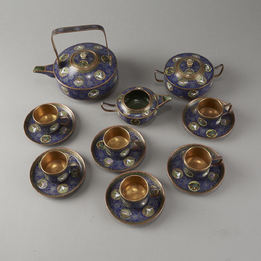 Japanese Meiji Cloisonne Tea set, Hayashi Kodenji