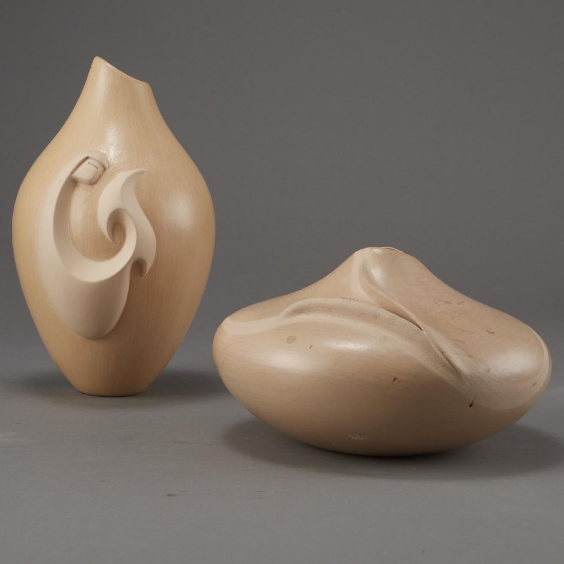 2 Creamware Hopi Vessels Qoyawayma, Nampeyo Corn (1 of 6)