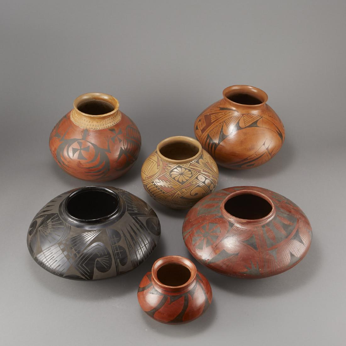 6 Pieces of Polychrome Pottery (1 of 8)