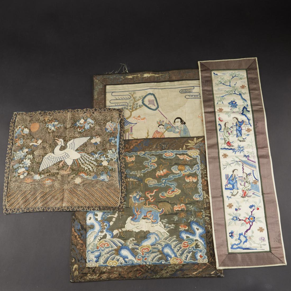 Group of Chinese Silk Embroidery Rank Badges Kossu (1 of 7)