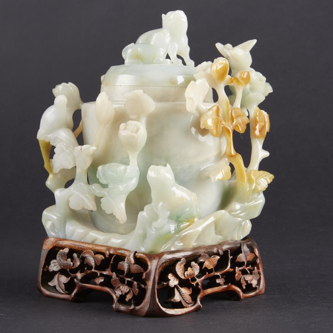 Carved Jade Covered Vase (1 of 8)