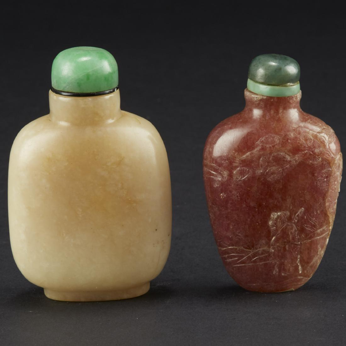 2 Chinese Hard Stone and Jade Snuff Bottles (1 of 5)