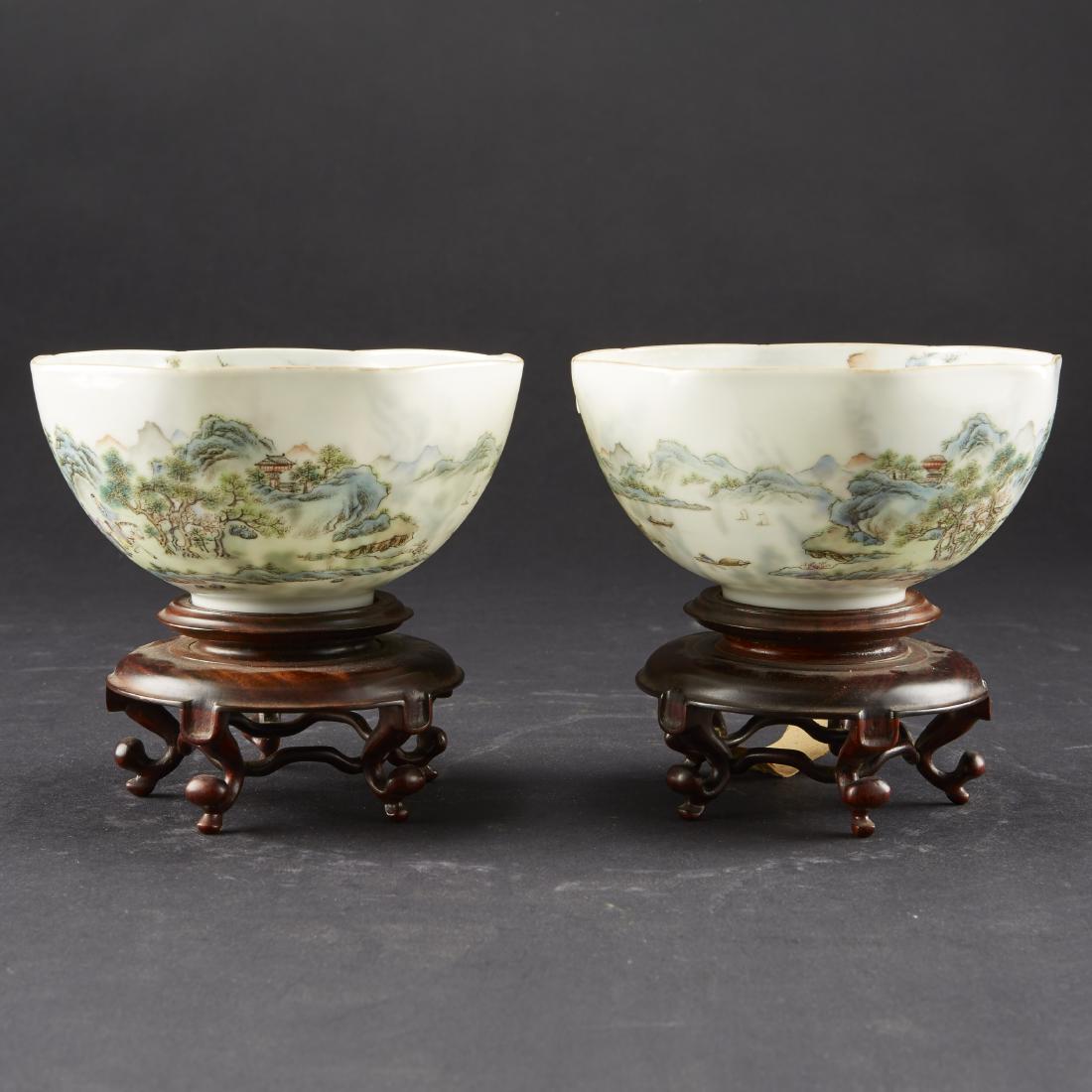 Pair Chinese Republic Period Famille Rose Octagonal (1 of 6)