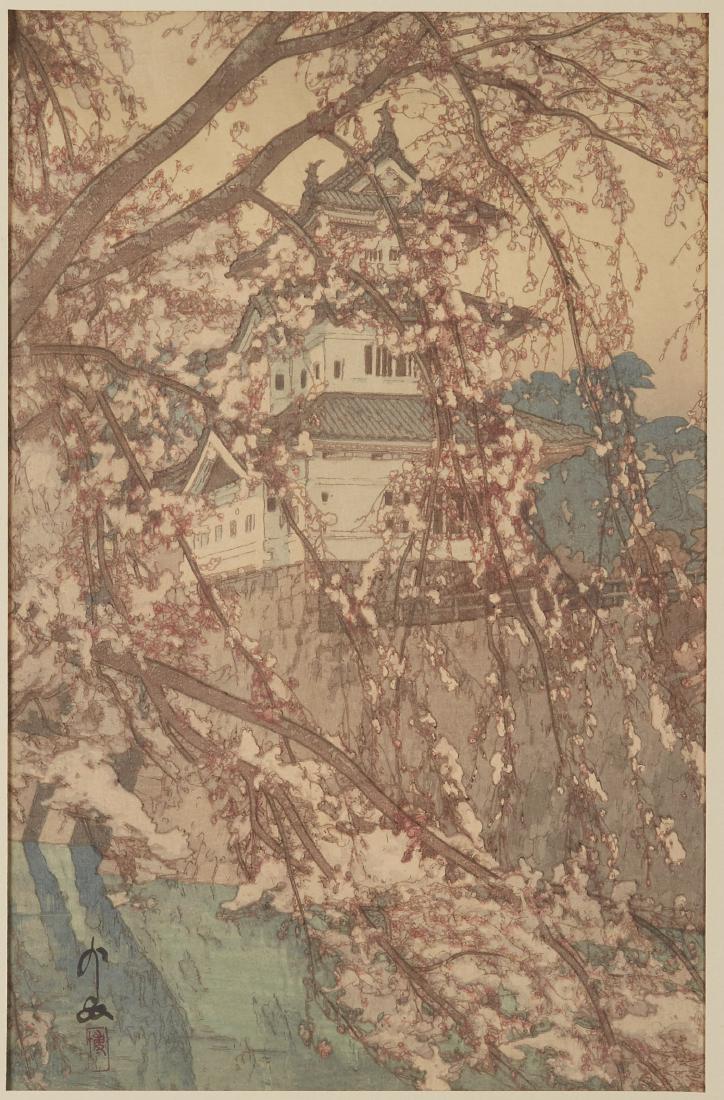 Hiroshi Yoshida Hirosaki Castle Woodblock Print (1 of 2)