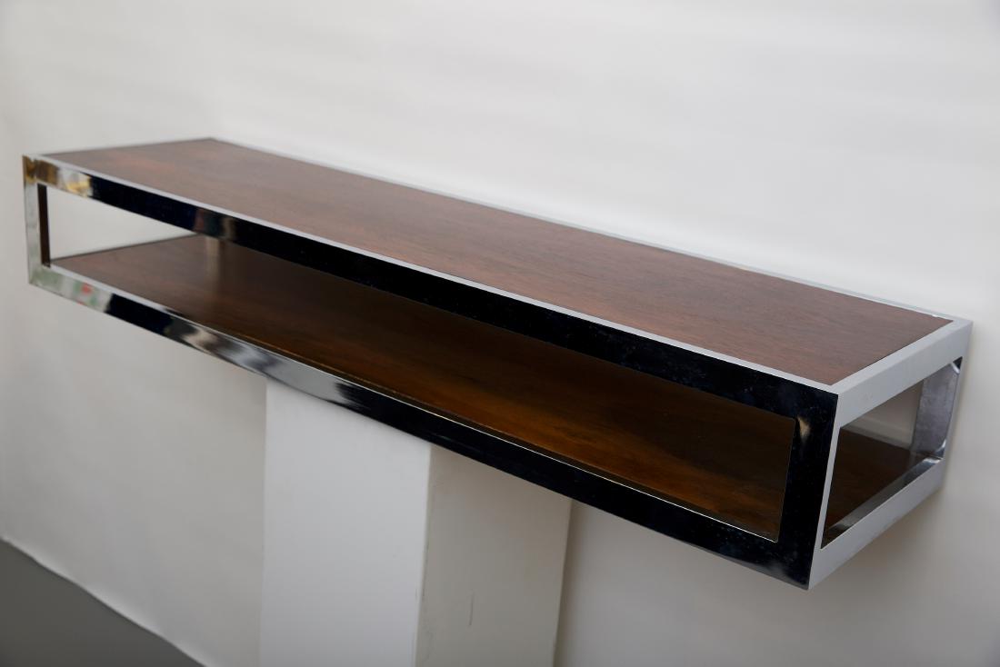 Rosewood and Chrome Shelf Milo Baughman (1 of 2)