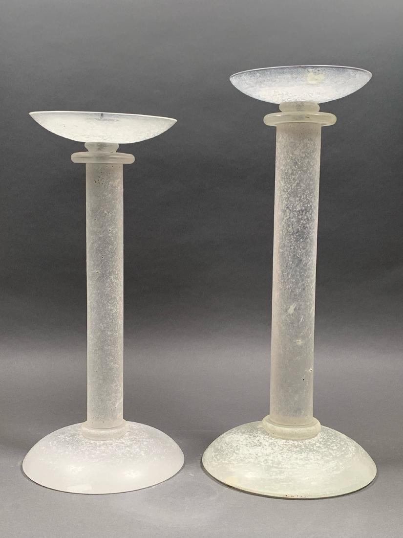 2 Karl Springer Seguso Glass Candlesticks (1 of 3)