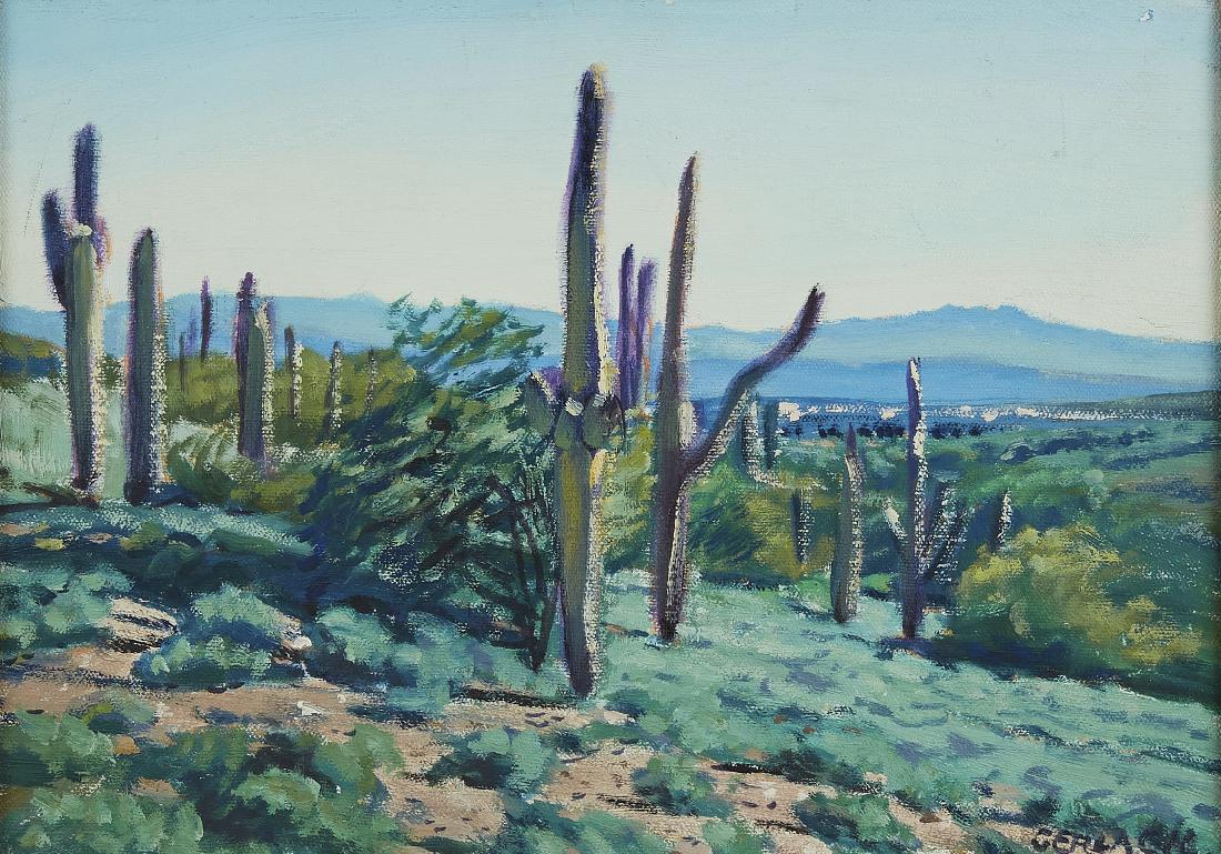 Christopher Gerlach "Saguaro Landscape" Oil on Ca (1 of 3)