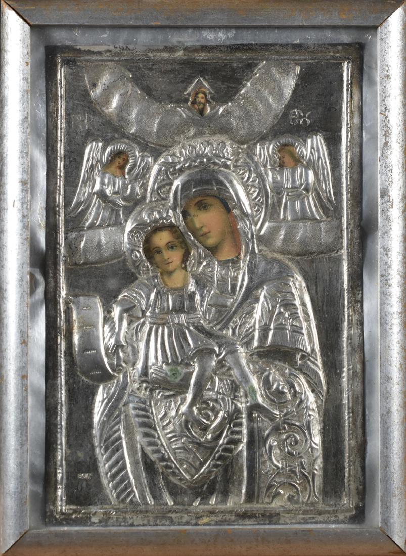 Small Russian Icon w/ 800 Silver (1 of 4)