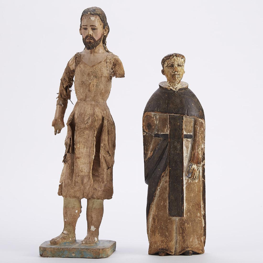 2 19th c. Spanish Colonial Santos Figures (1 of 7)