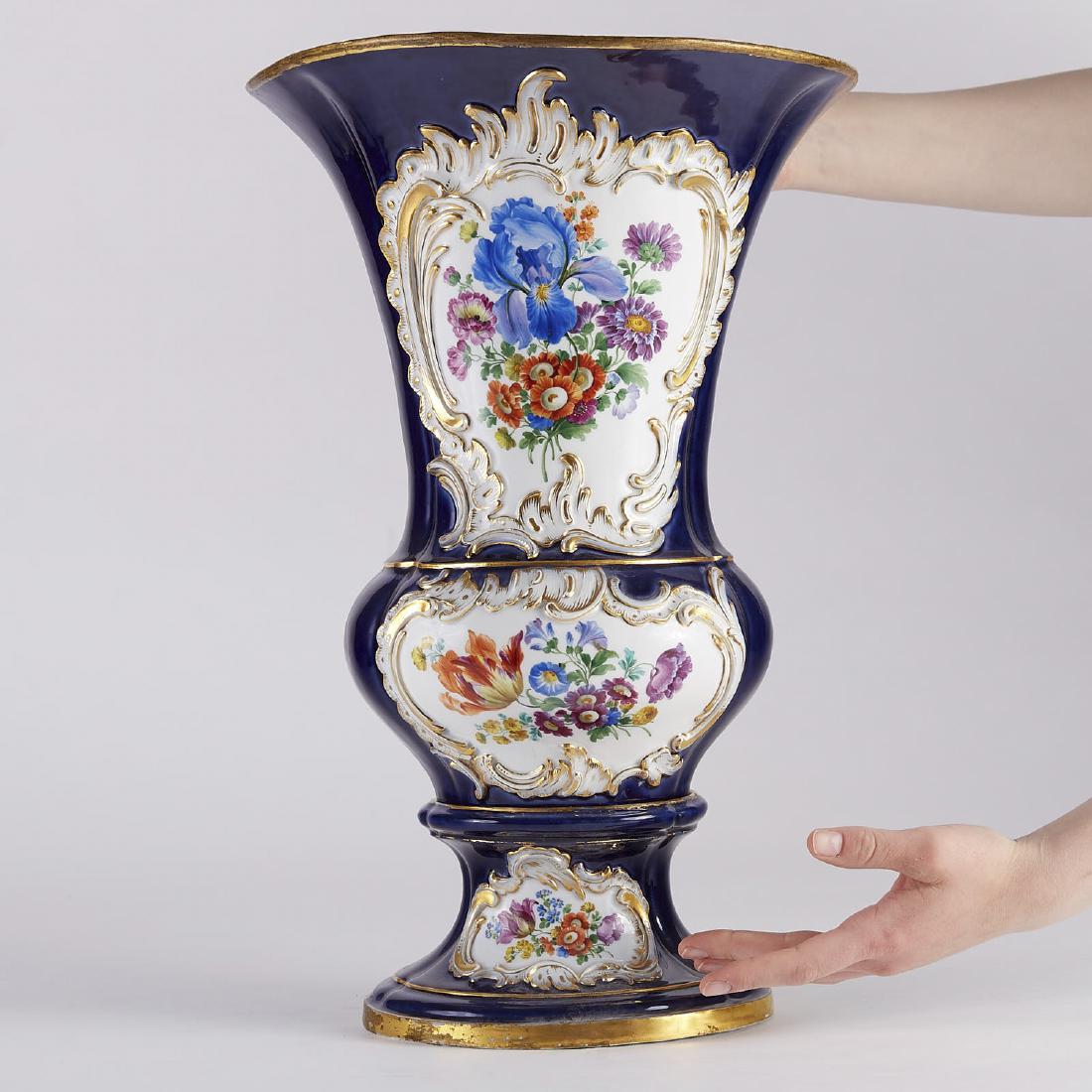 Large Cobalt Blue Meissen Porcelain Vase (1 of 8)