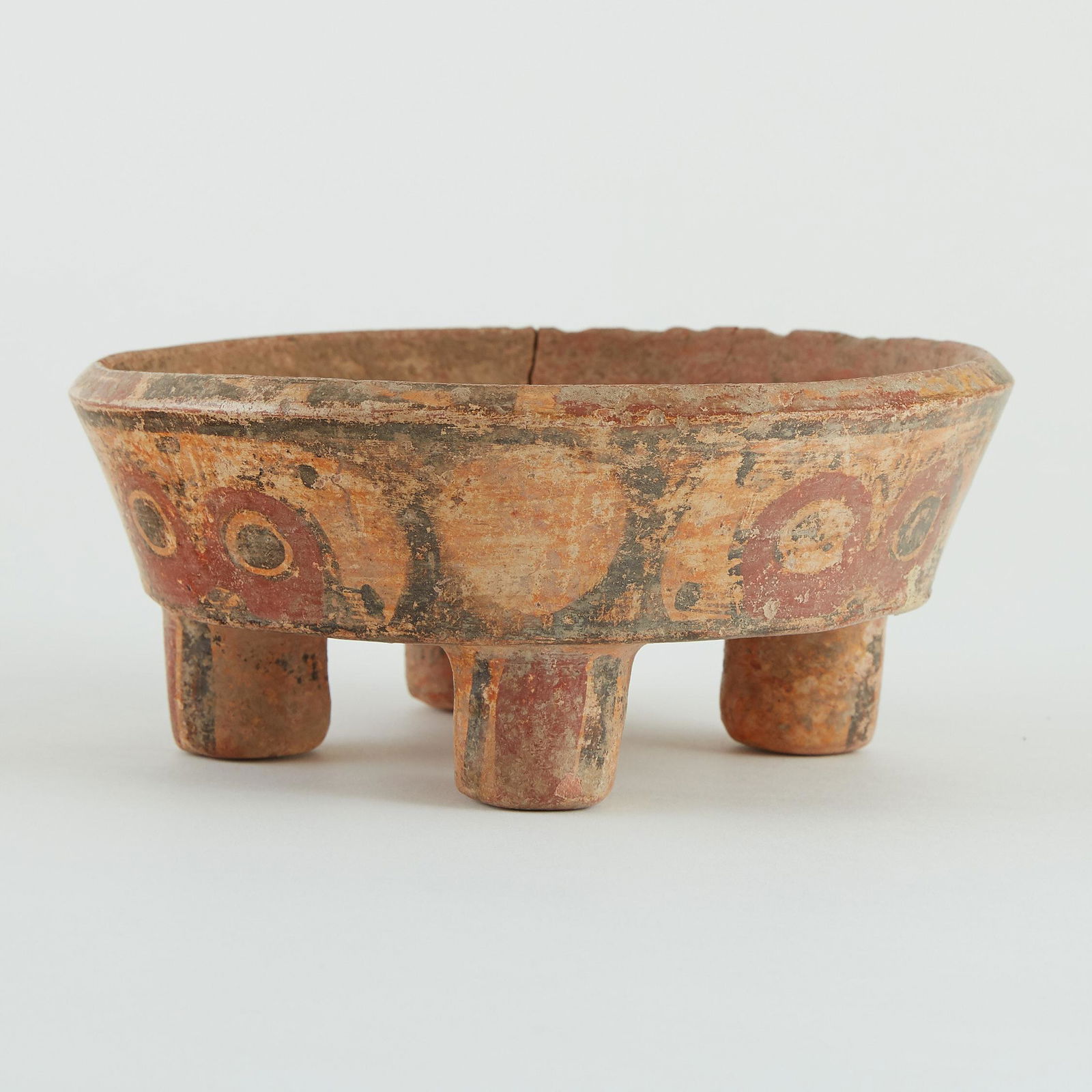 Maya Polychrome Pottery bowl w/ Rattle Foot (1 of 7)