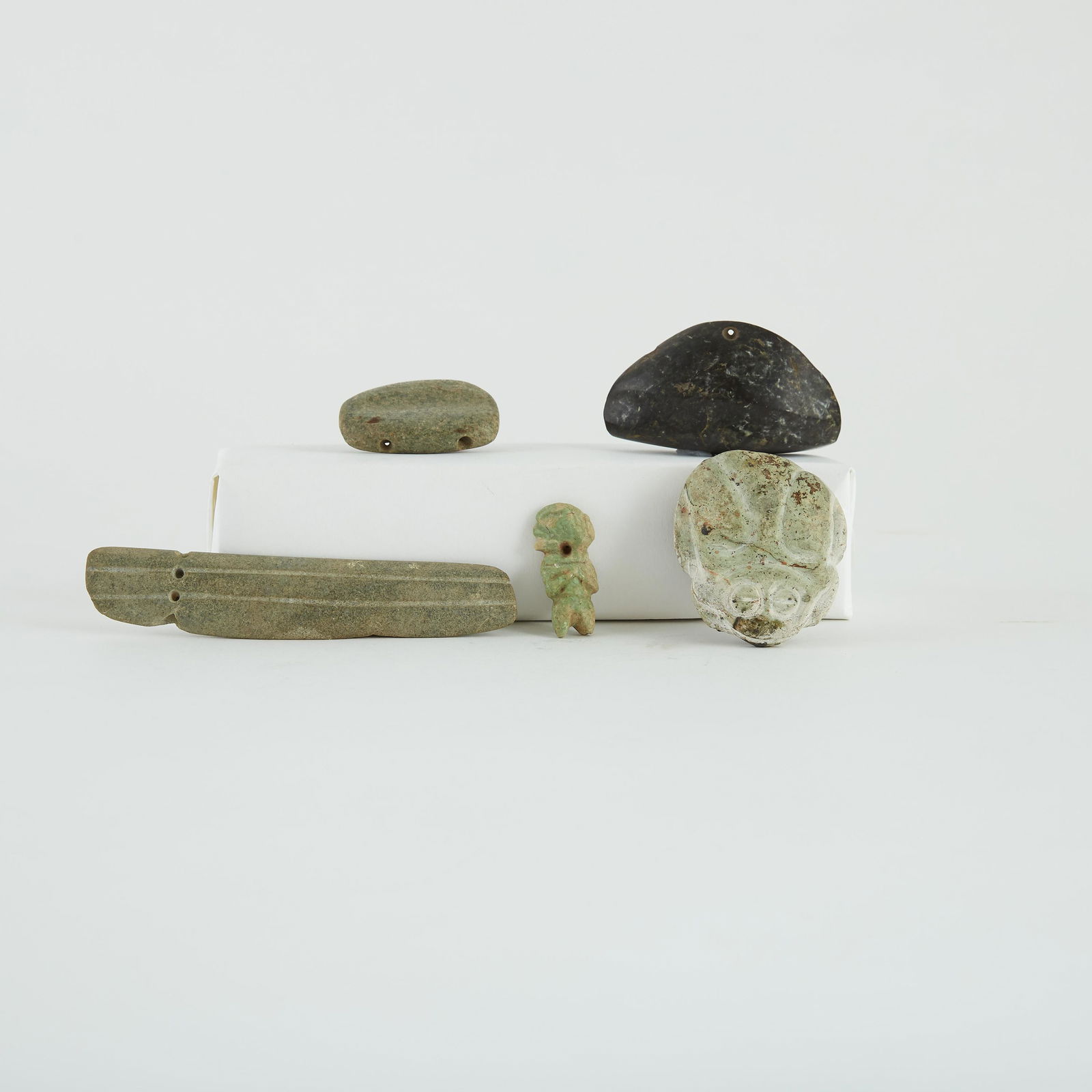 Grp: 6 Mezcala Stone Artifacts Greenstone (1 of 14)