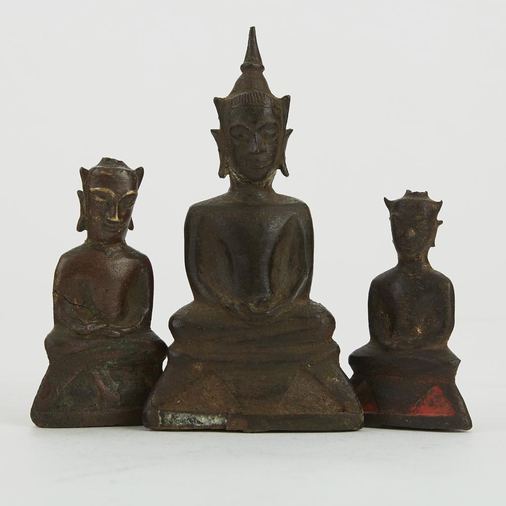 3 Thai Auytthaya Kingdom Bronze Buddhas (1 of 4)