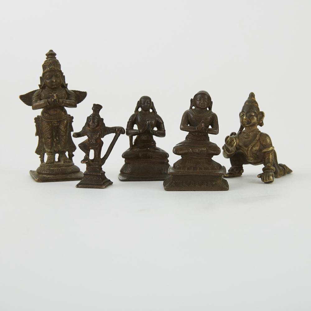 Group of 5 Small Indian Bronzes (1 of 3)