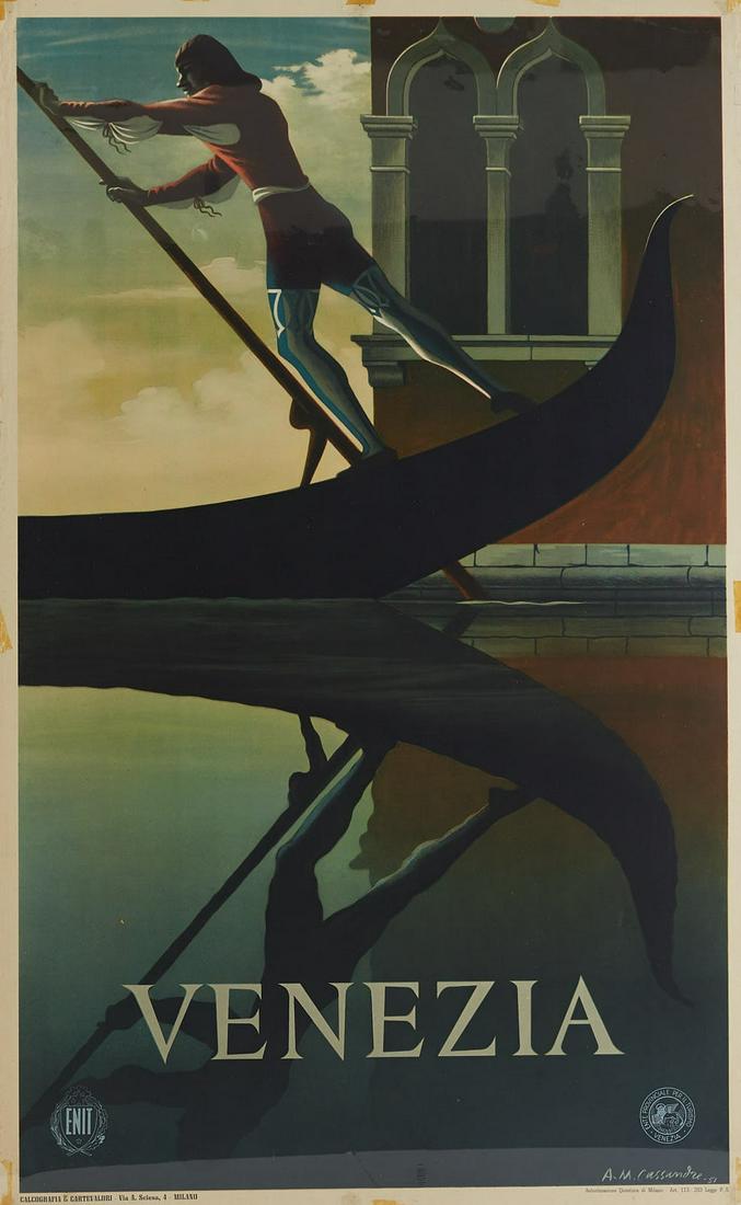 Cassandre Venice Venezia Travel Poster ca. 1951 (1 of 1)