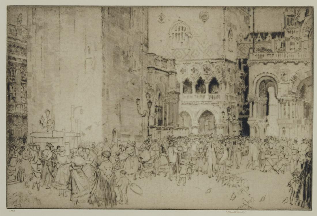 William Russell Flint "Nursemaids on the Piazza" (1 of 5)