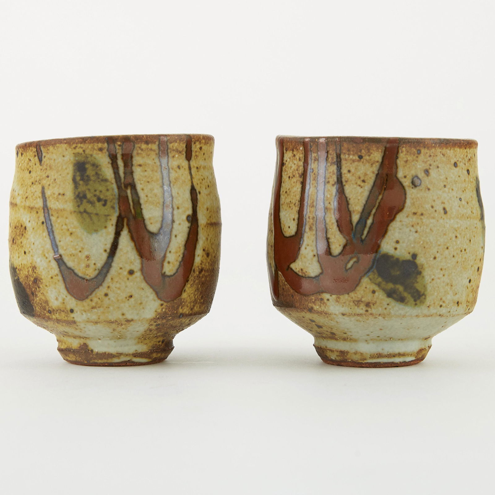 Warren MacKenzie Pair Studio Pottery Cups w/ Pain (1 of 5)