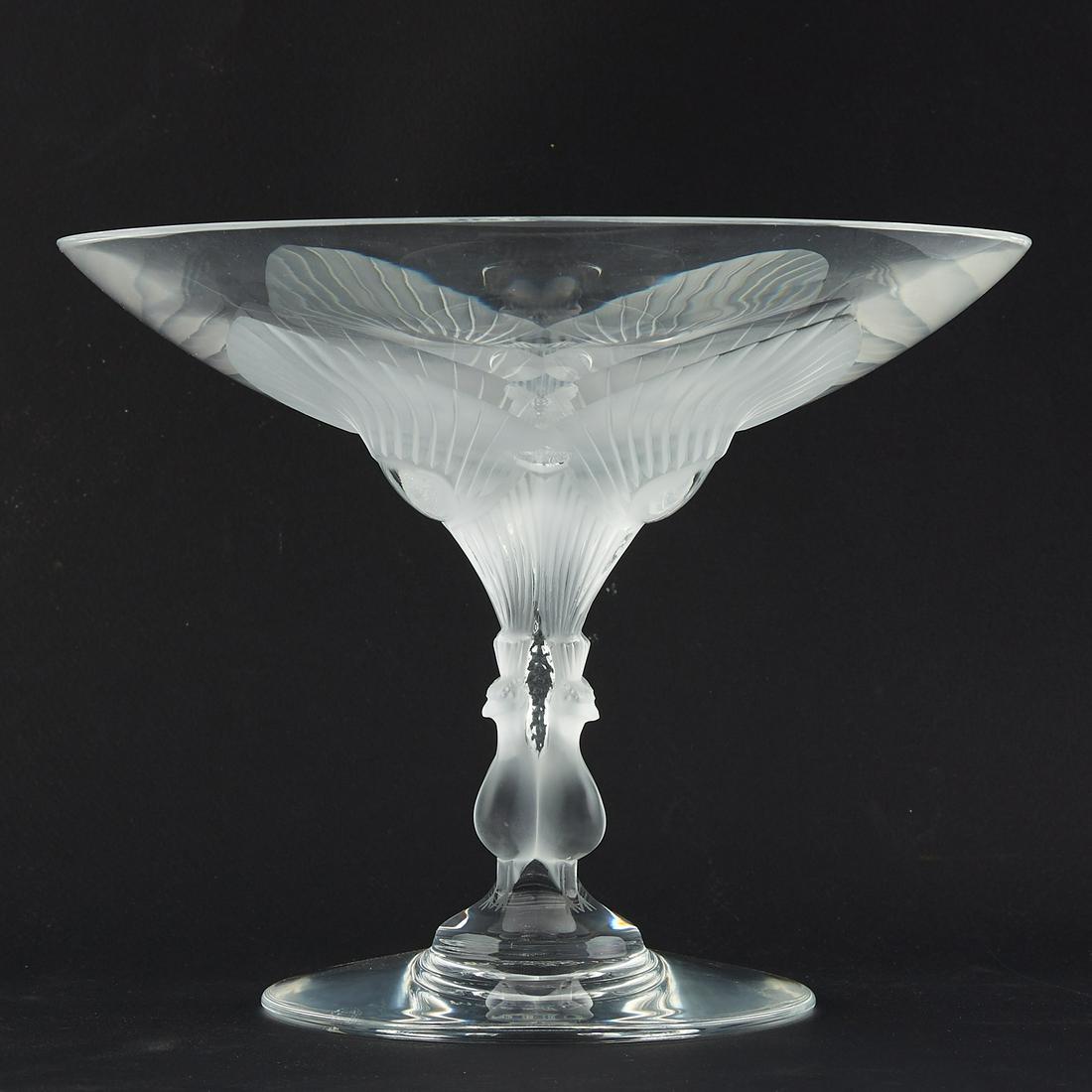 Lalique Crystal Virginia Peacock Compote (1 of 5)