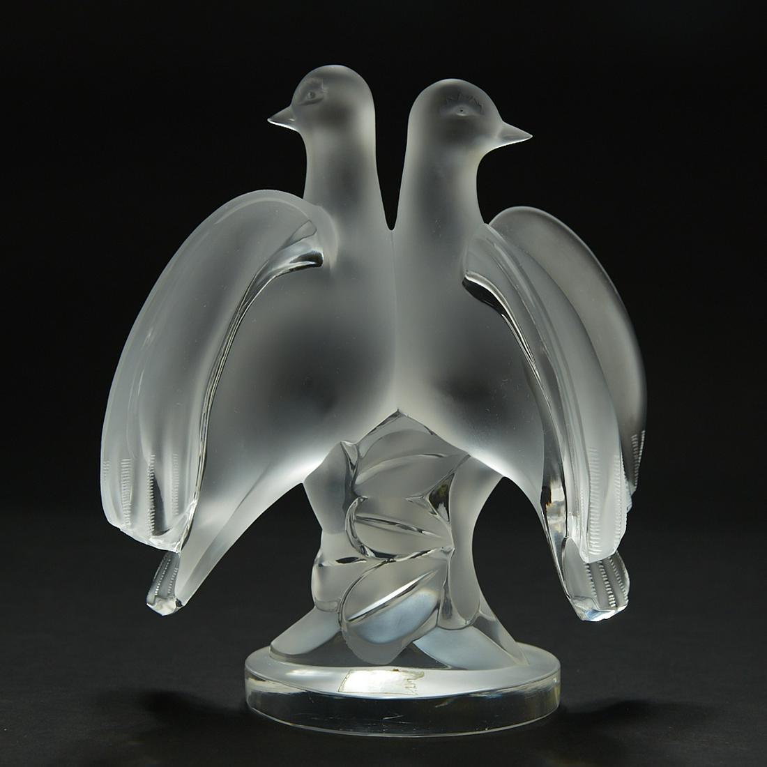Lalique "Ariane" Glass Pair of Doves Figurine (1 of 6)
