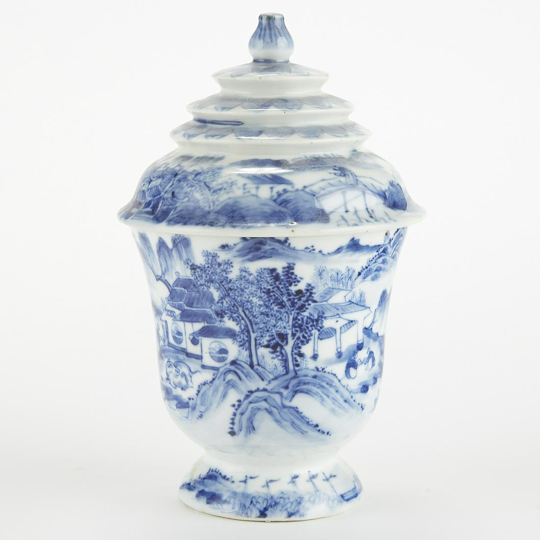 Chinese Thai Market Blue and White Porcelain Cup/: Chinese Thai market blue and white porcelain altar vessel with a stepped lid. Base has 4 character mark. Excellent and rare item. Great for collectors of bencharong and other Thai market items. Dimens