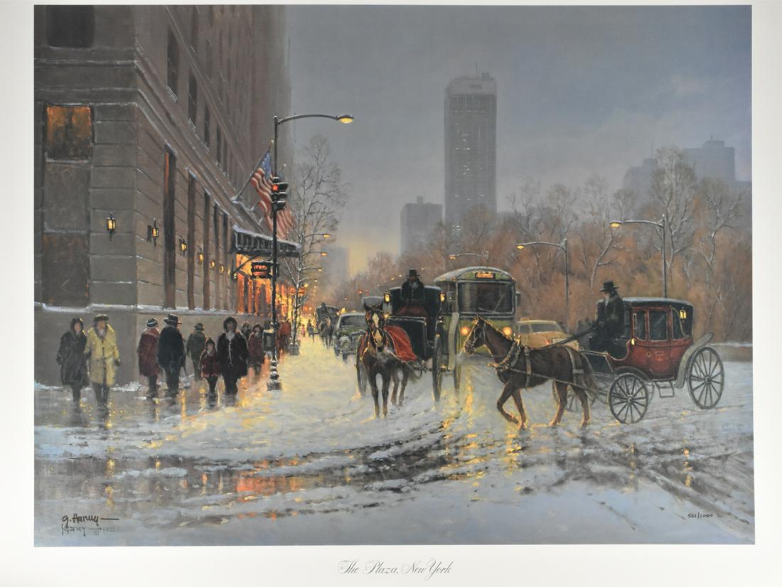 G. Harvey "The Plaza New York" Lithograph Art Pri (1 of 2)