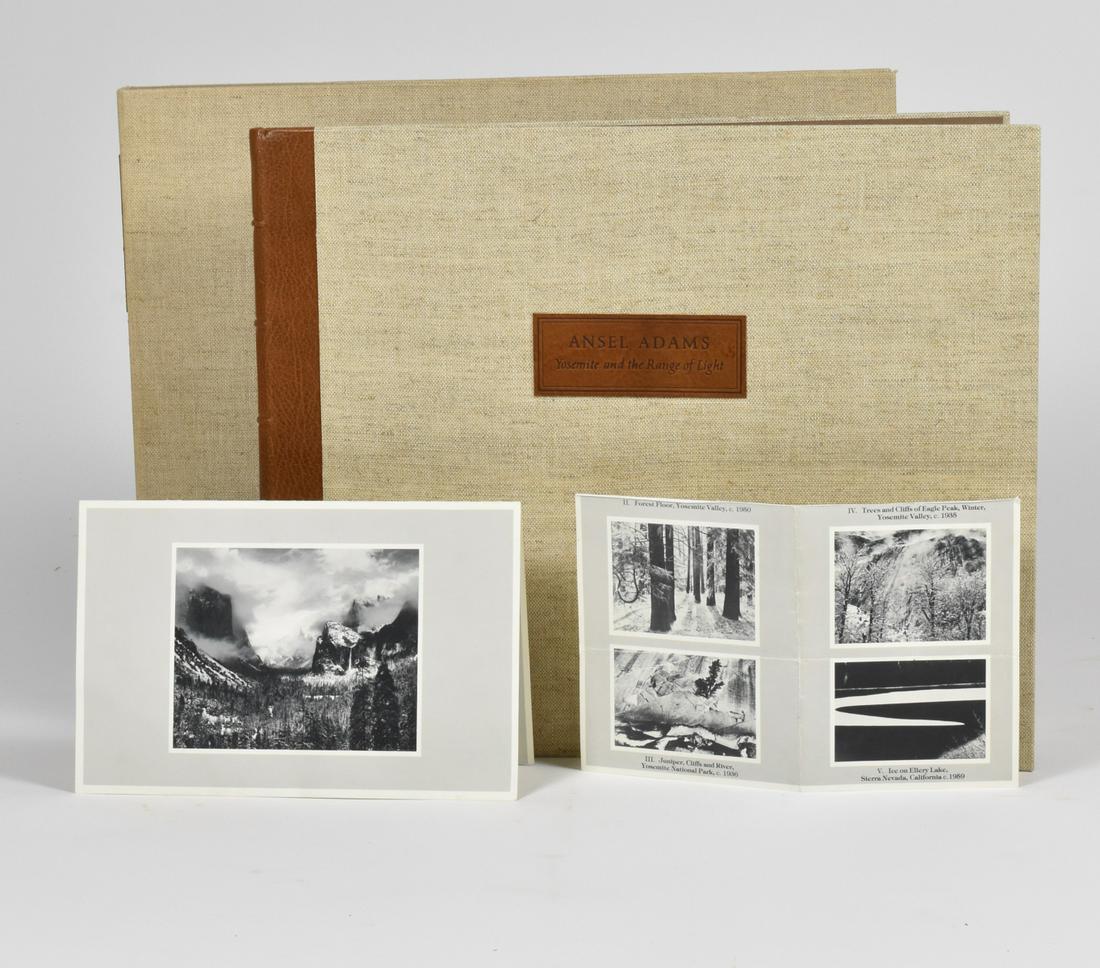 Ansel Adams "Yosemite and the Range of Light" Pho: Ansel Adams (1902-1984). "Yosemite and the Range of Light," New York Graphic Society, Boston, 1979. Photographic book featuring 116 plates of Adams' photographs of Yosemite. With an introduction by Pa