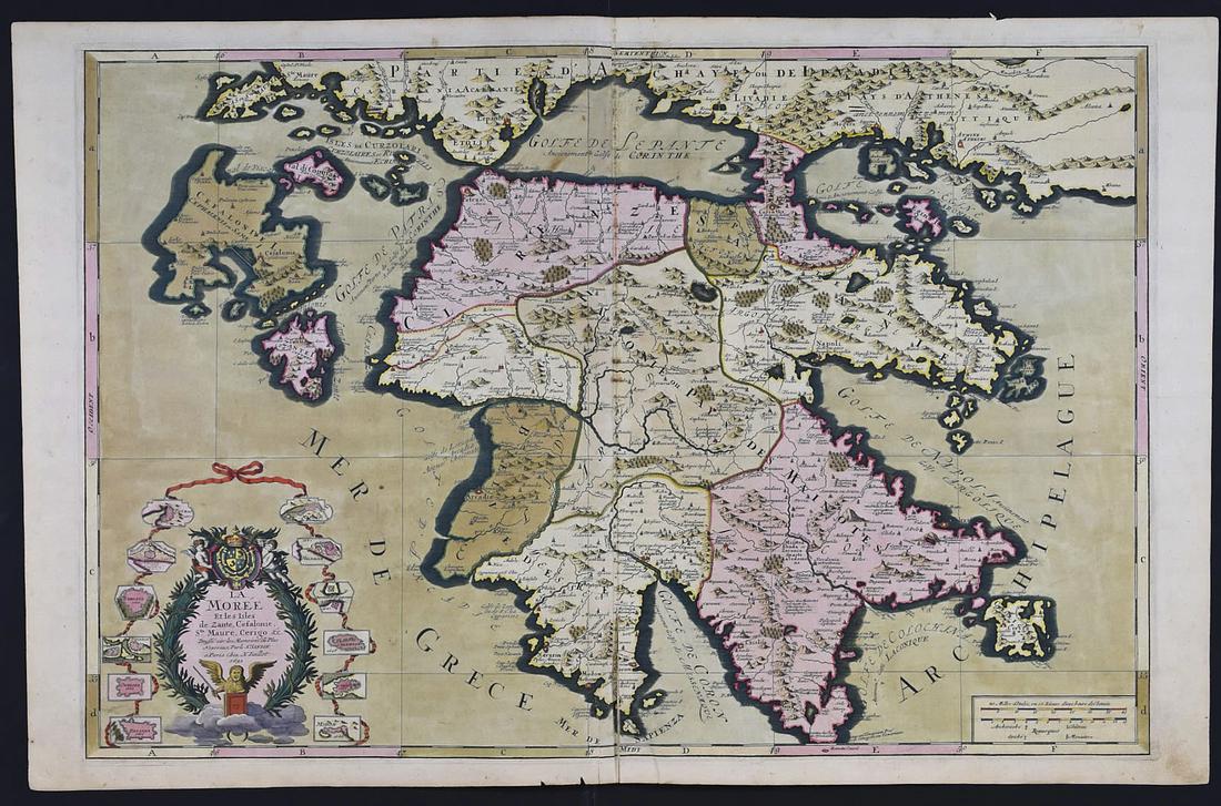 Nicolas Sanson Map of Morea Greece 1692 (1 of 1)