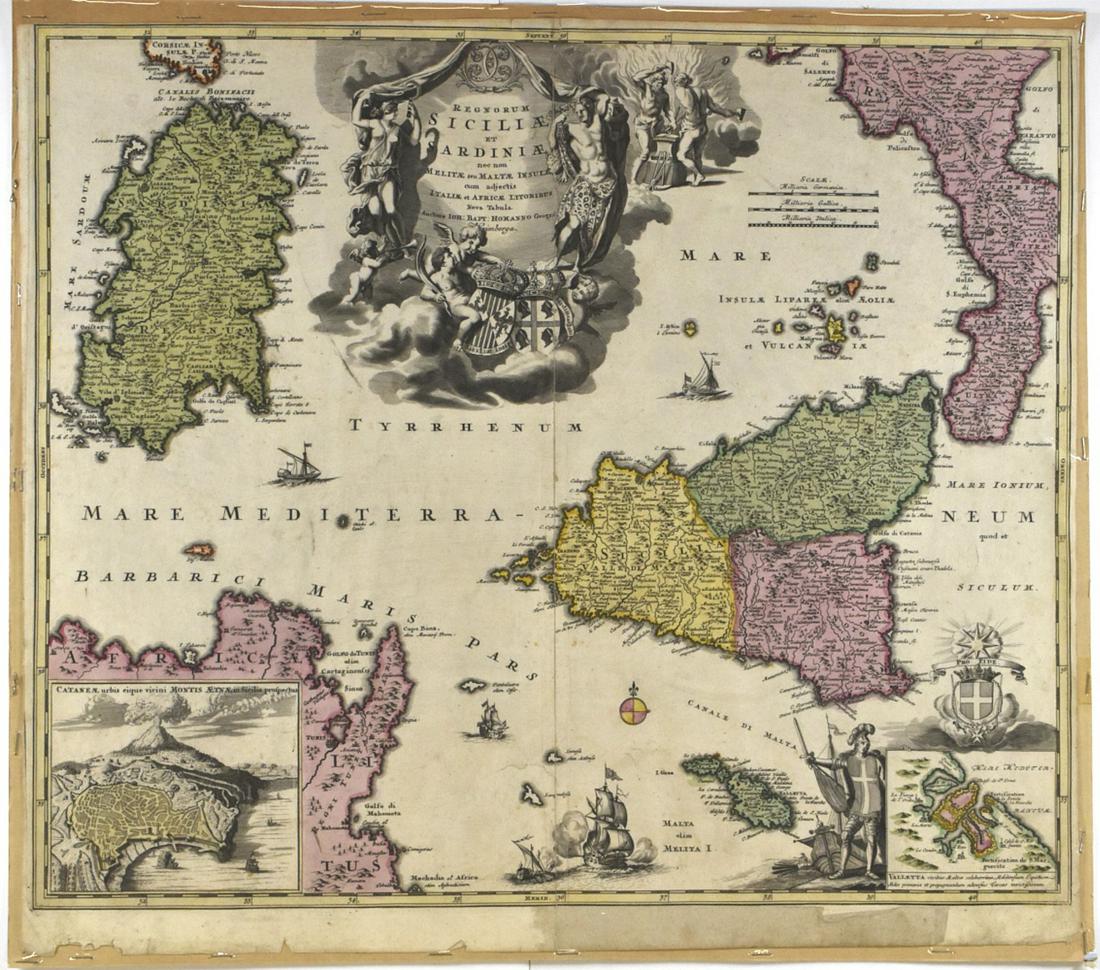 Grp: 7 Maps of Sicily and Sardinia Italy (1 of 7)