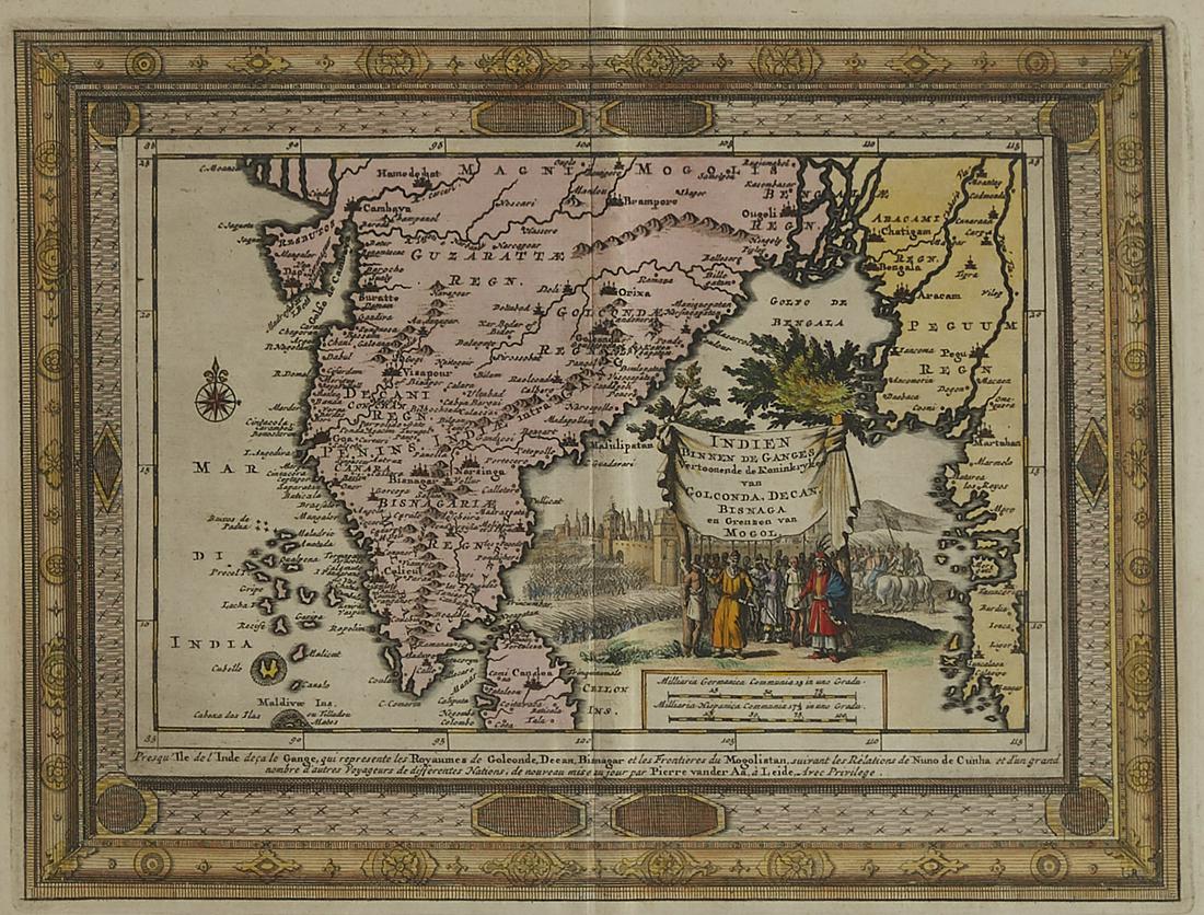 Pietre van der Aa Map of India ca. 1700 (1 of 2)