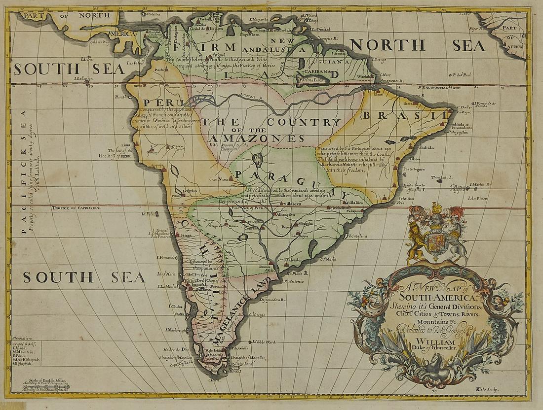 Edward Wells Map of South America ca. 1700-1738 (1 of 2)