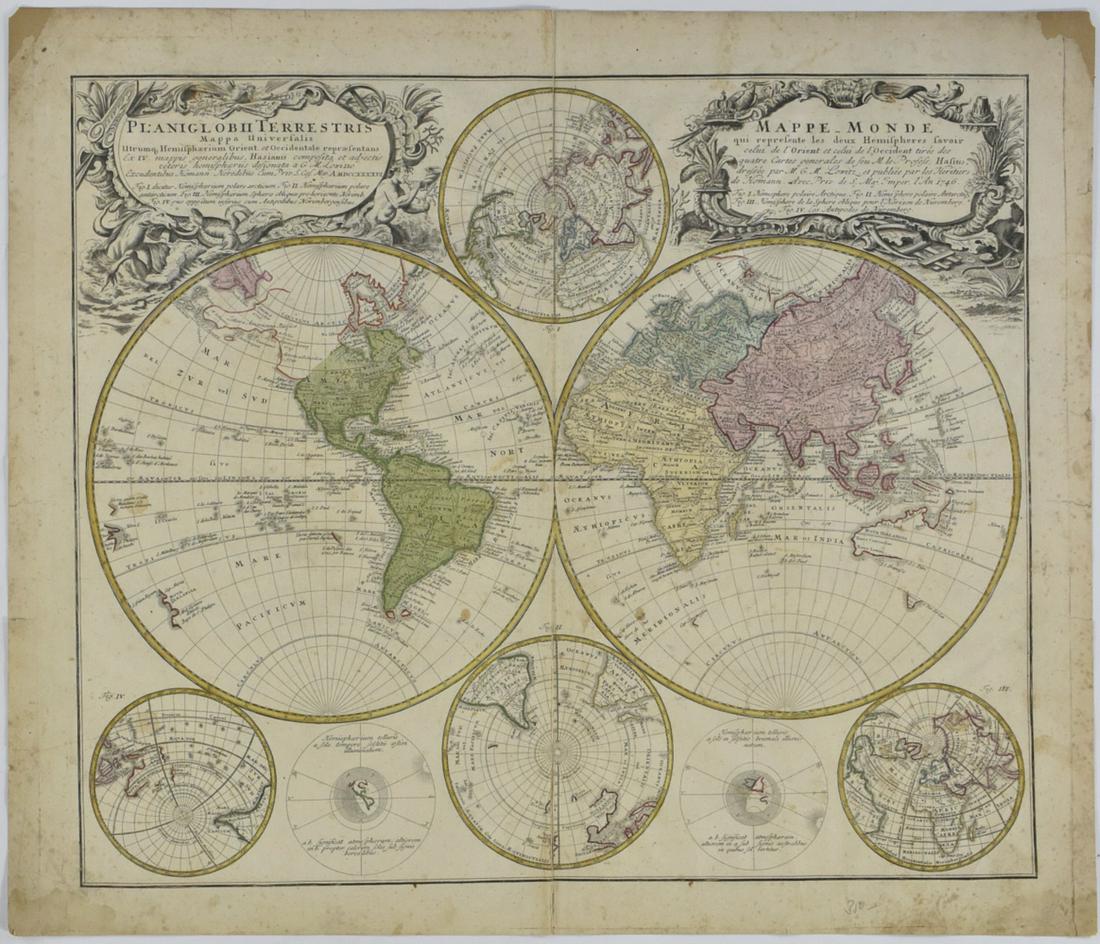 Johann Matthias Hase Homann Heirs World Map (1 of 1)
