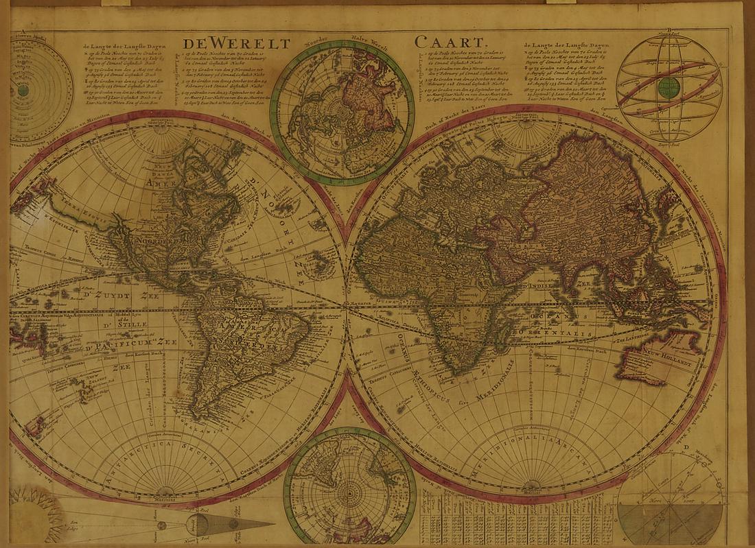 Cornelius Danckerts Map of the World 1710 (1 of 2)