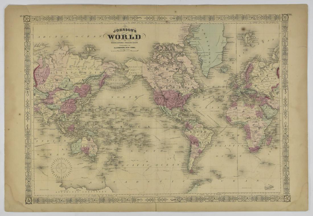 Grp: 54 Maps of the World 18th and 19th c. (1 of 10)