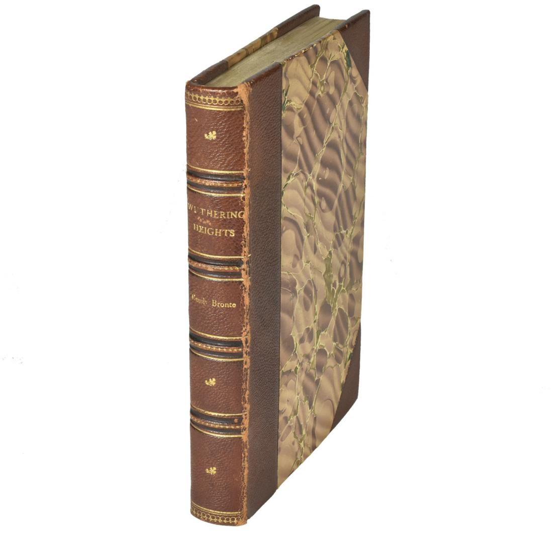 Emily Bronte Wuthering Heights First US Edition: Emily Bronte (1818-1848), "Wuthering Heights," New York: Harper & Brothers,1848. First US Edition. Some notes written in pencil on title page, front design page separated. Dimensions: Height: 7 1/2 x