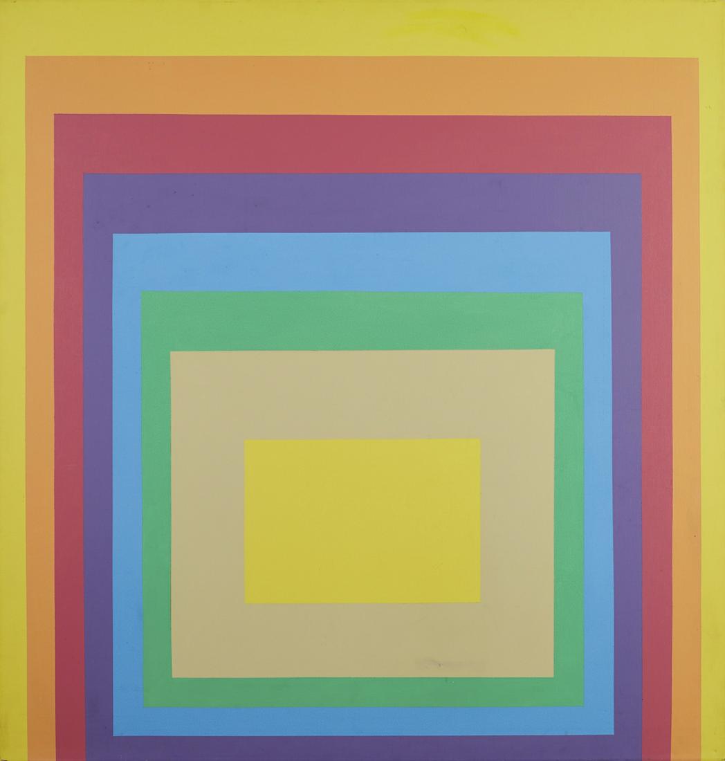 Urban Stanley Couch "Yellow Square" Oil on Canvas (1 of 3)